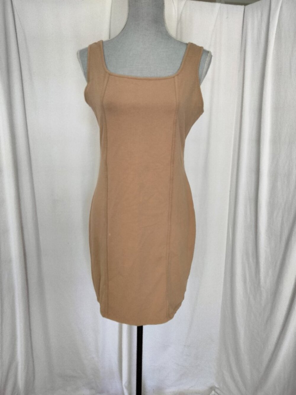 Wild Fable Brown Solid Knit Square Neck Strappy Sleeveless Bodycon Mini XXL